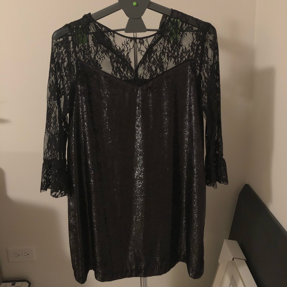 Zara lace velvet mini dress